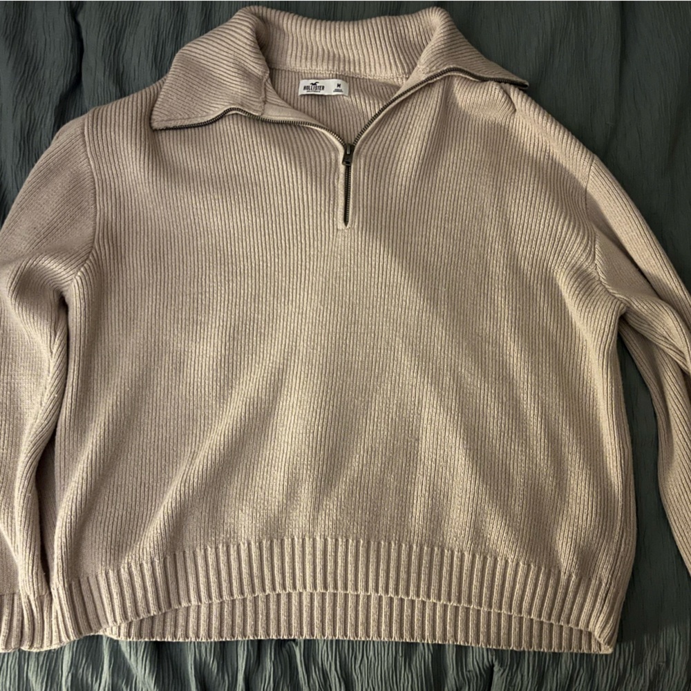 Beige Ribbed Sweater